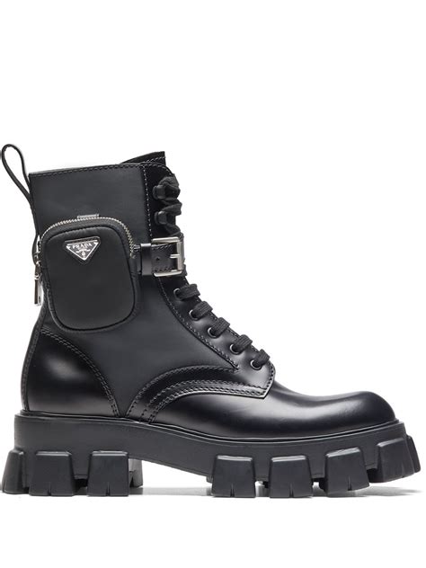 prada booties sale|prada ankle pouch combat boots.